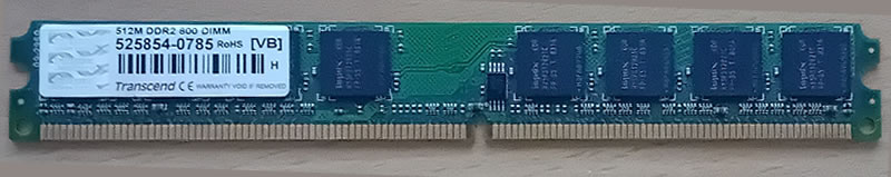 DDR2 desktop memory module labelled 512 MB